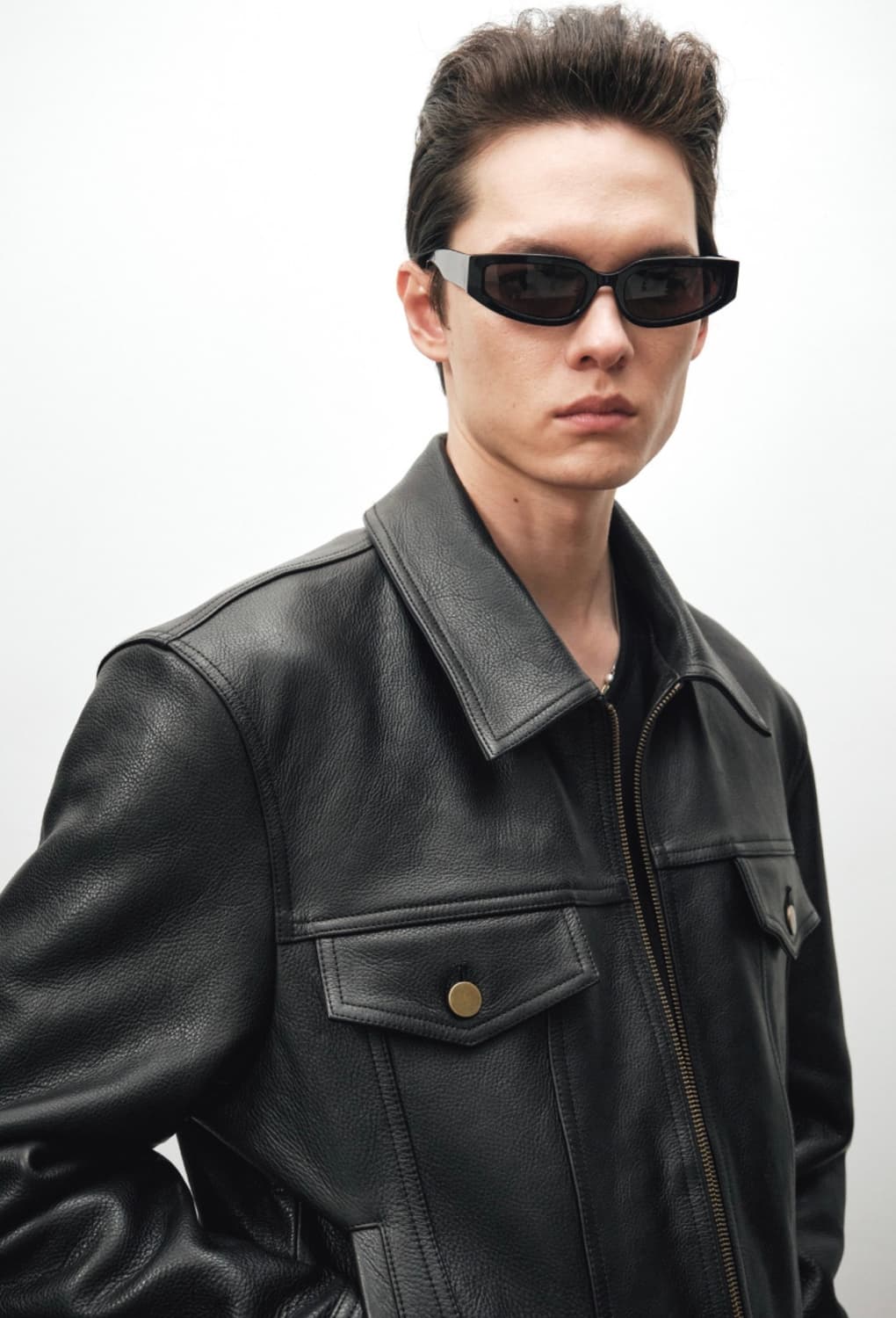 [50] 노이어 앤틱 카우 레더 가죽 트러커 자켓 블랙 렉토맛 상품이미지2