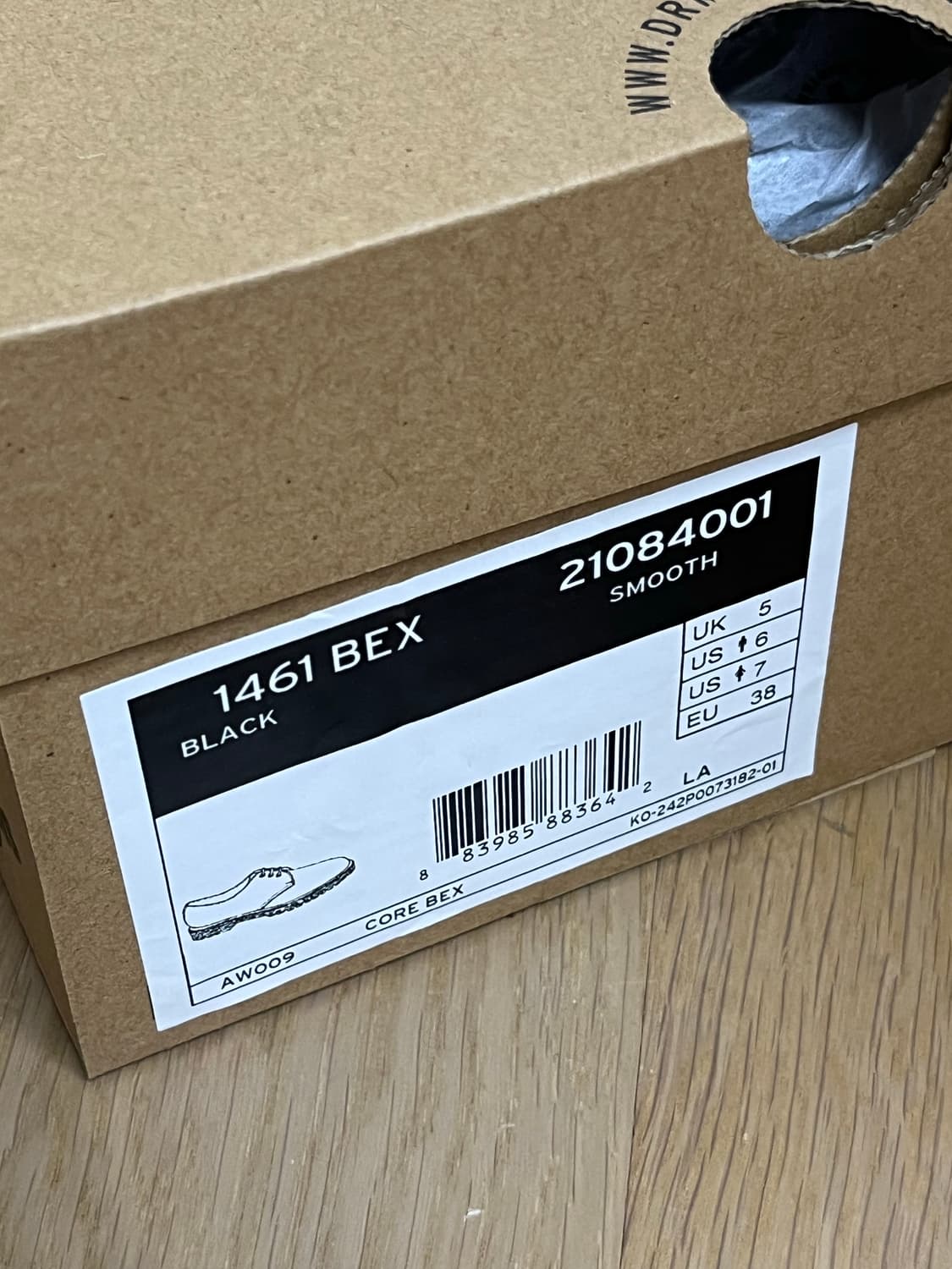 닥터마틴 1461 벡스 블랙 스무스 UK5 사이즈 240 상품이미지5