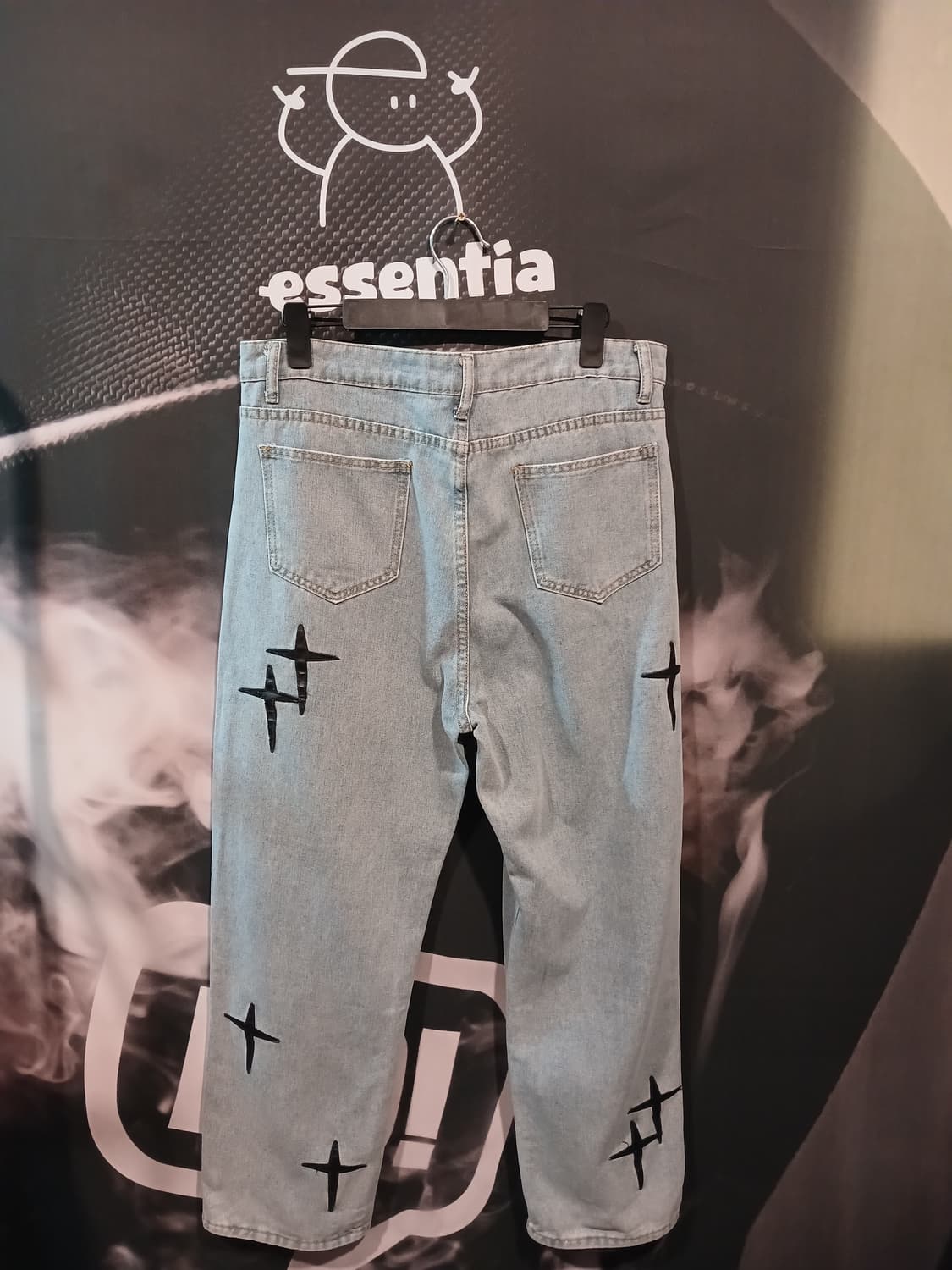 루즈 핏 데님 십자가 포인트 청바지 상품이미지3