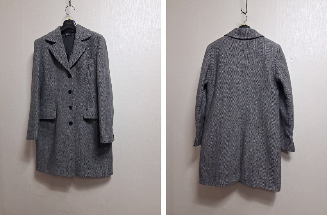 MADE ITALY tasca 헤링본코트 여성66 울100%
 상품이미지3