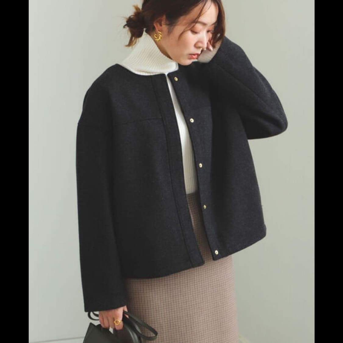 BEAMS 빔즈 멜튼 카라리스 자켓 우먼즈 상품이미지3