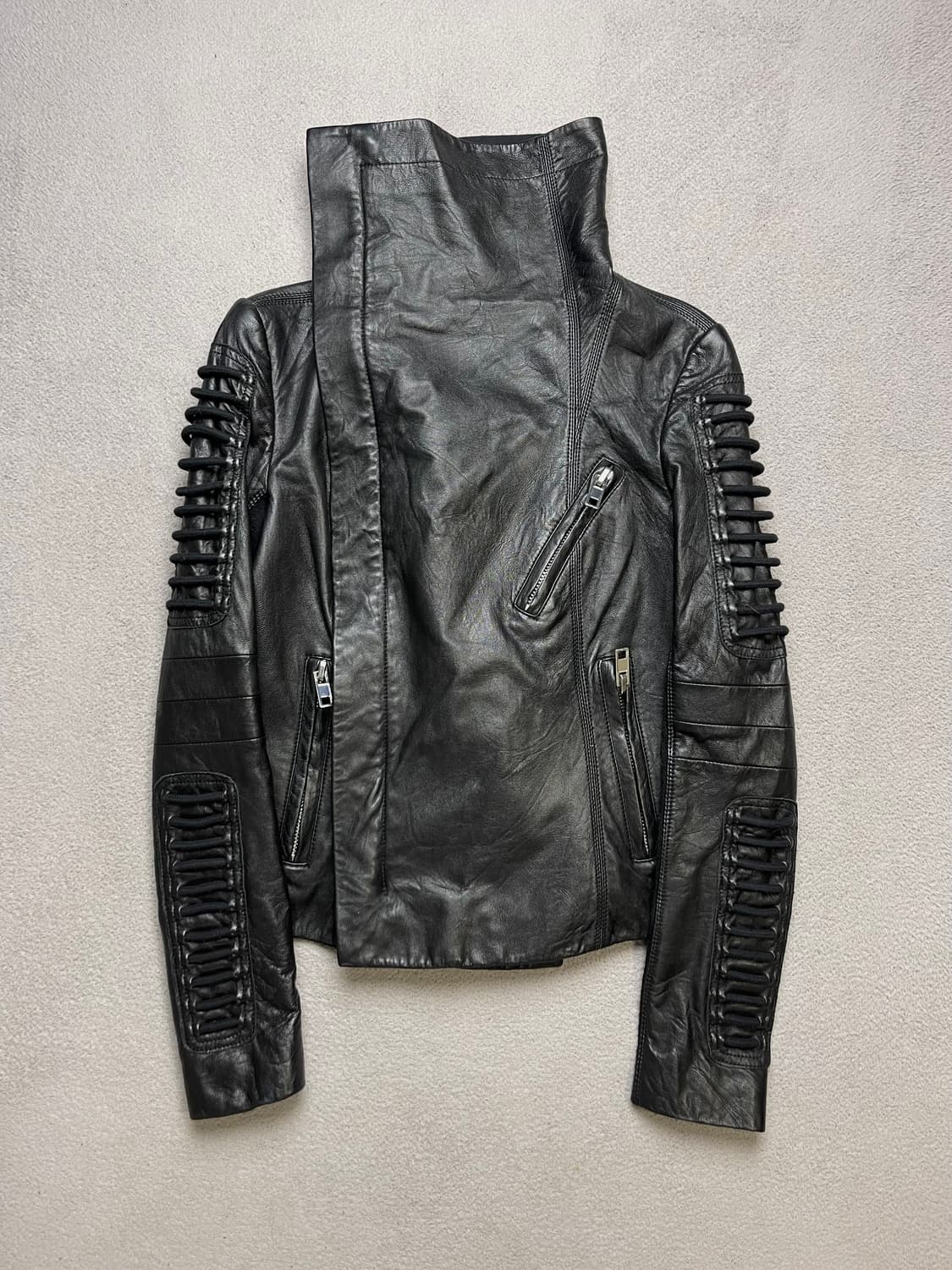 [s] 여성 하이넥 레더자켓 - 양가죽자켓 (릭오웬스 스타일) 상품이미지2