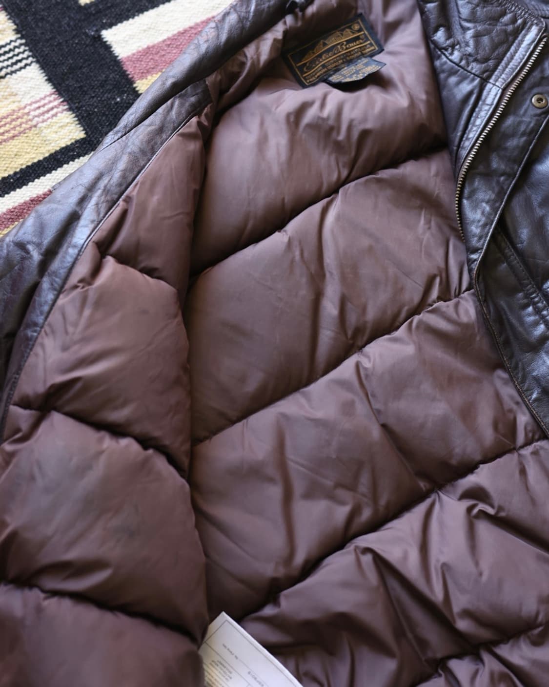 에디바우어 90s 구스다운 라이닝 레더 베스트 상품이미지7