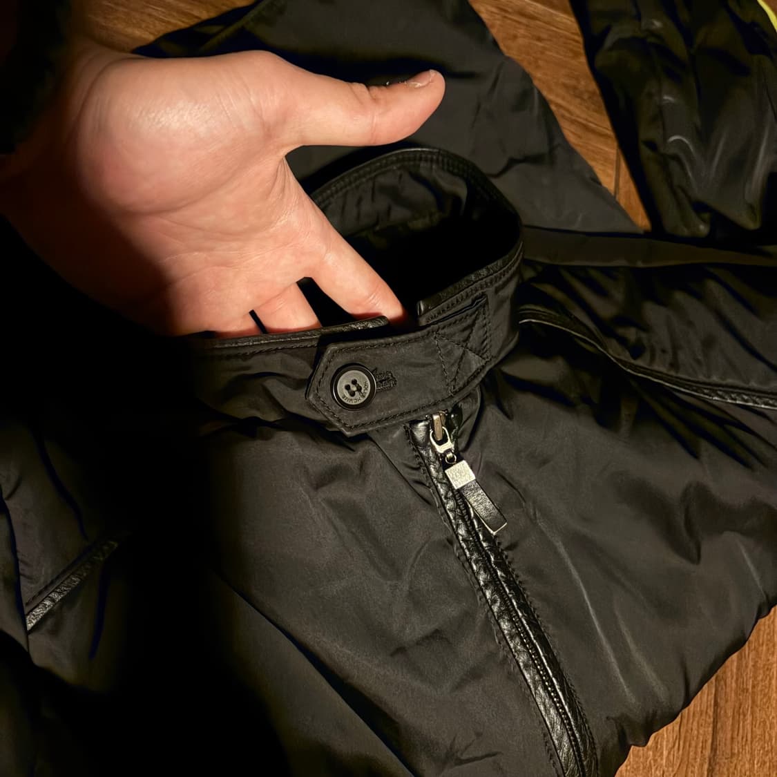 00s Solid homme leather padded jacket 상품이미지7