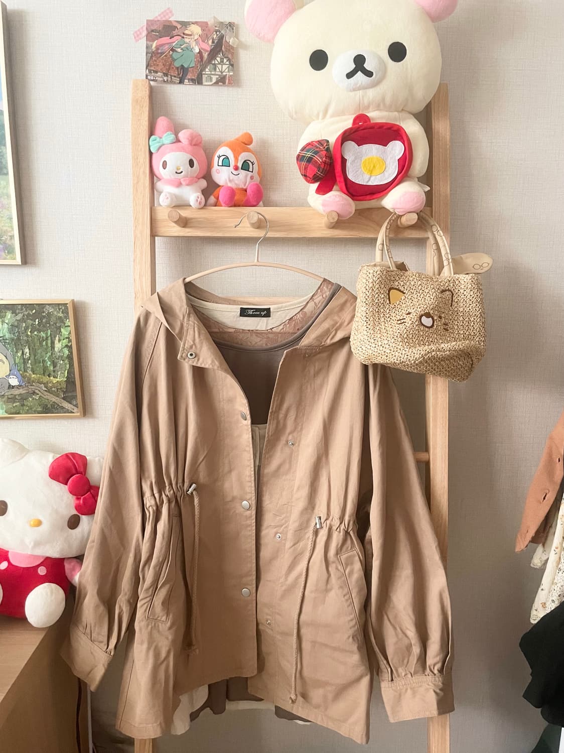 모리걸 빈티지 베이지 후드 야상 🤎🤍 상품이미지1