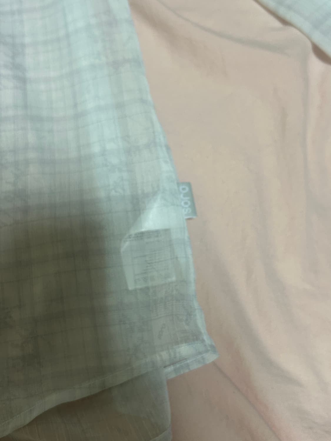 오호스 오버 체크 셔츠 오프 화이트 상품이미지5