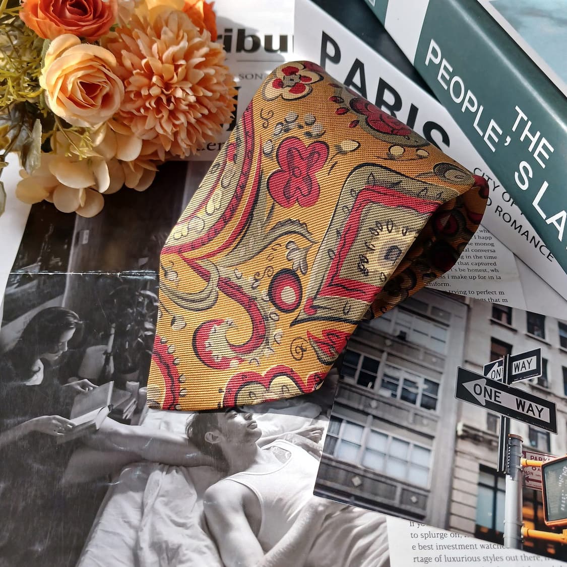 롱샴 실크 브라운 페이즐리 패턴 넥타이 9.2cm A+등급 E768
 상품이미지4