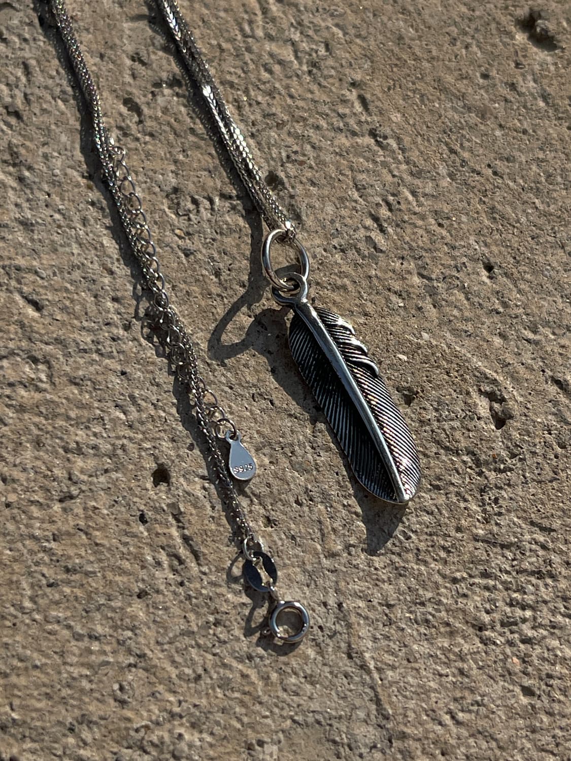 앤틱 실버 페더 목걸이 (실버925) 상품이미지2