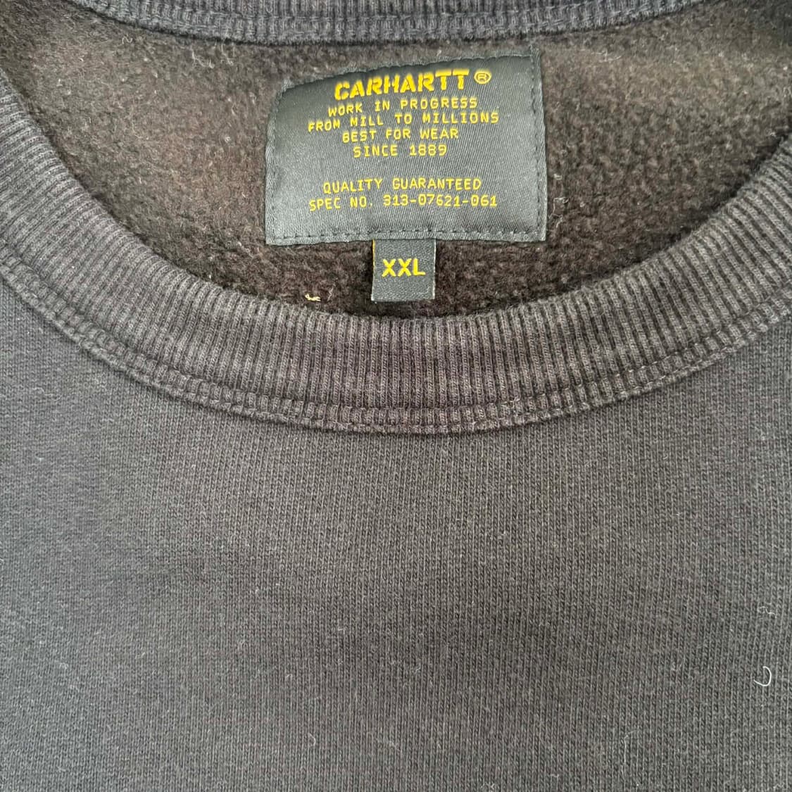 칼하트 wip 백로고 블랙 스웻 셔츠 맨투맨(XXL) 상품이미지7