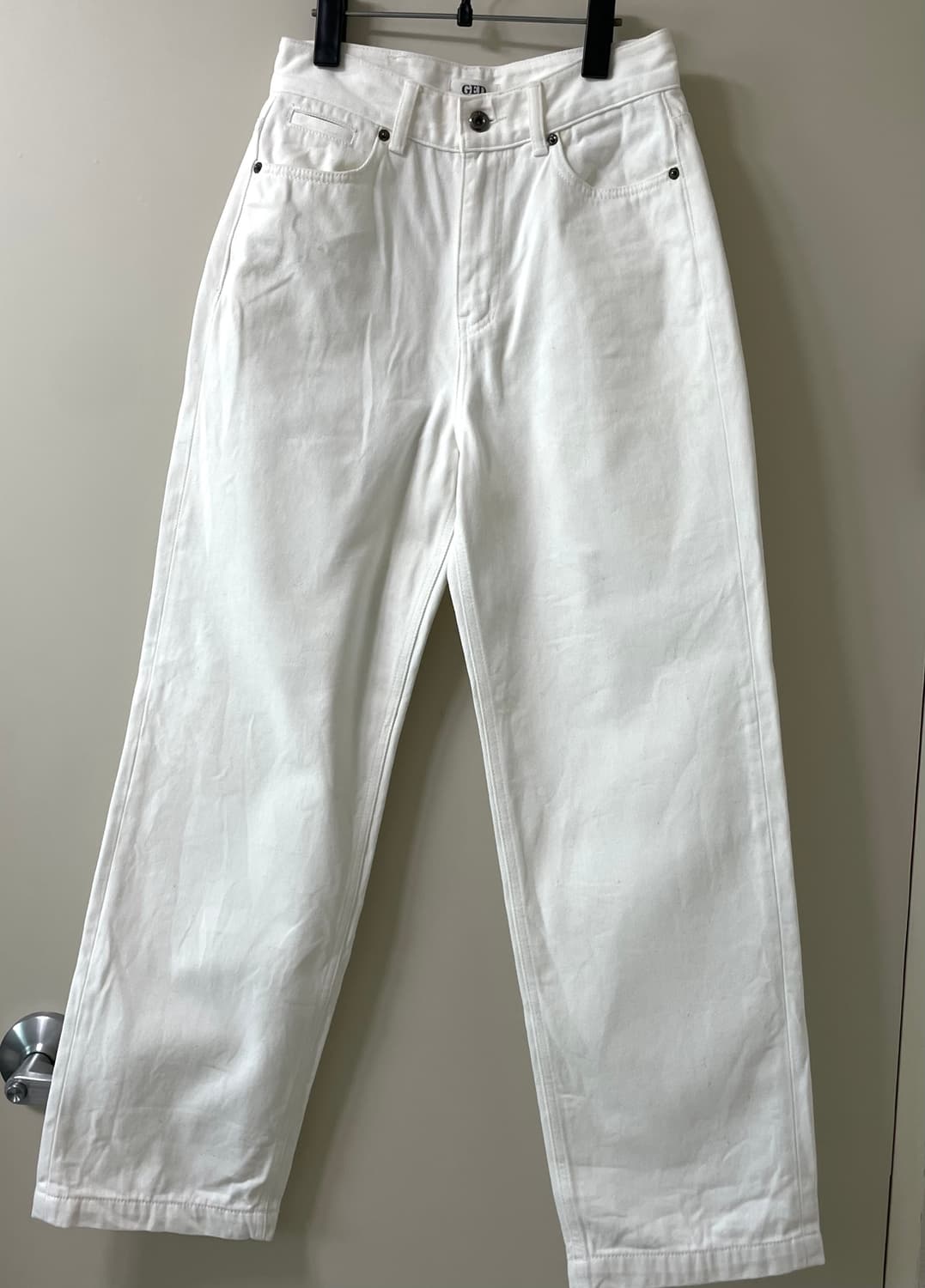 게드 화이트 팬츠 퓨어 코튼 진  상품이미지3