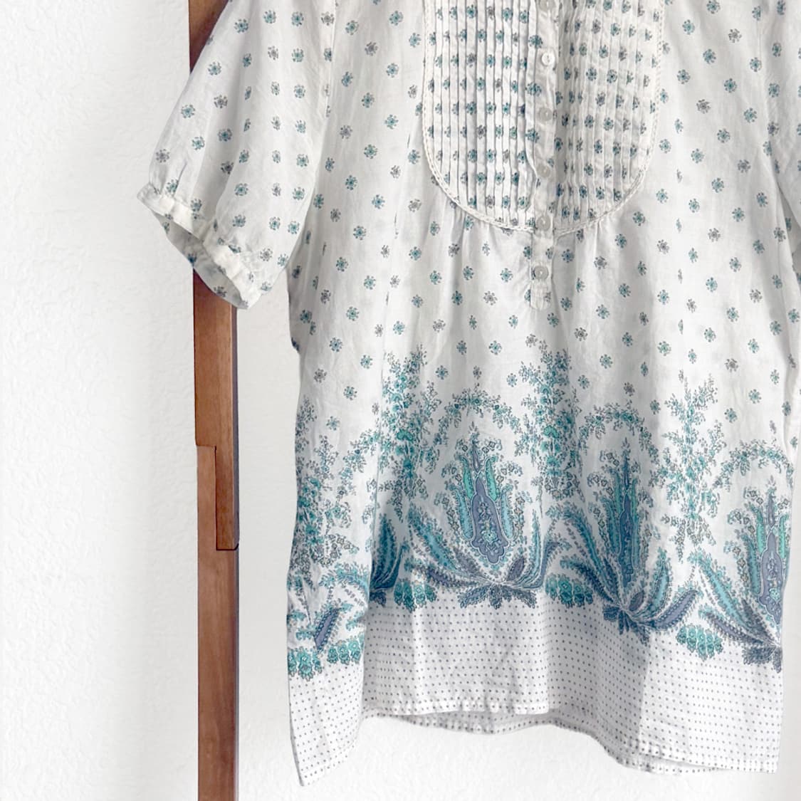 청록 들꽃 블라우스 상품이미지5