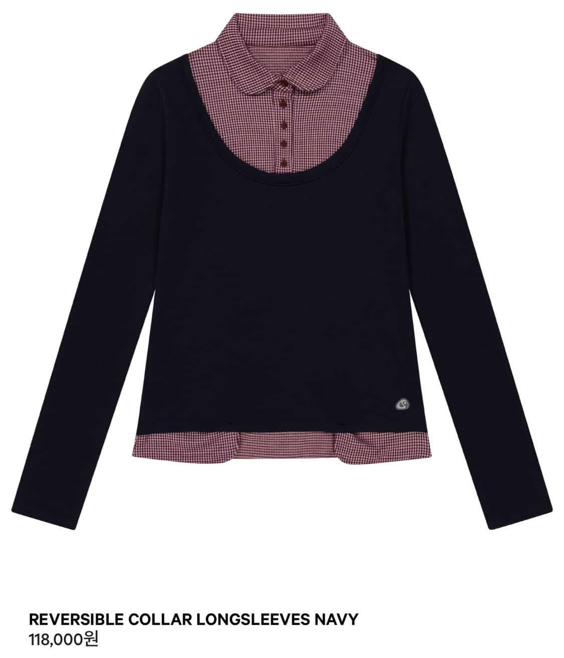 코이세이오 리버시블 카라 롱슬리브 네이비 상품이미지1