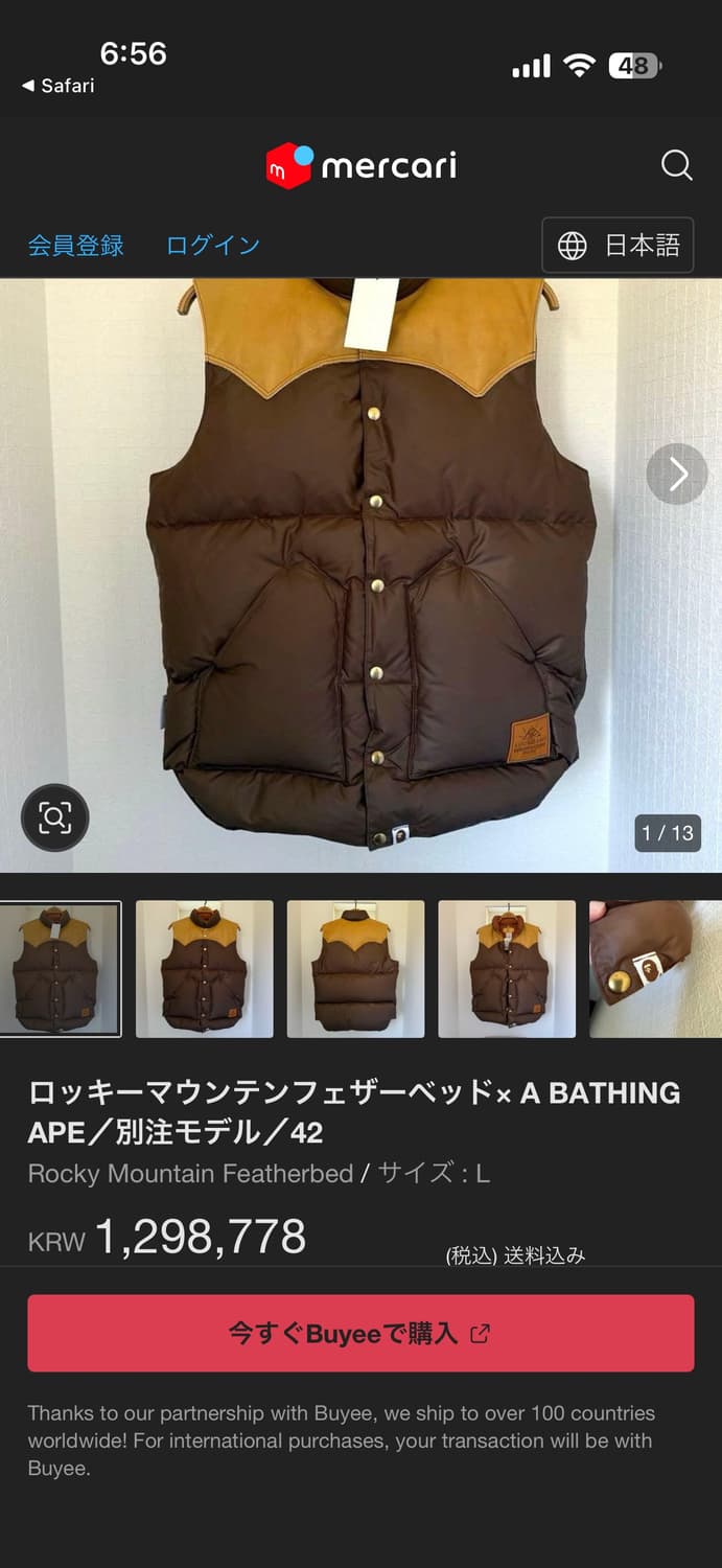 베이프 로키마운틴 다운베스트 상품이미지9