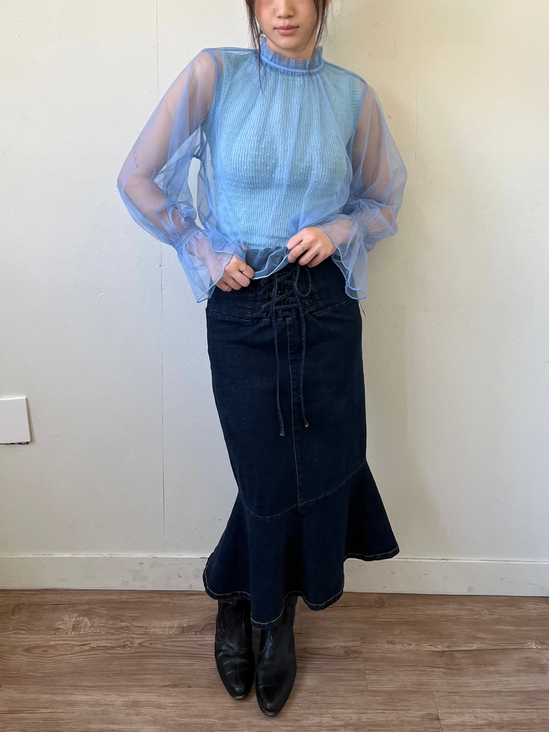 FRIFUL 시스루 블라우스 상품이미지8