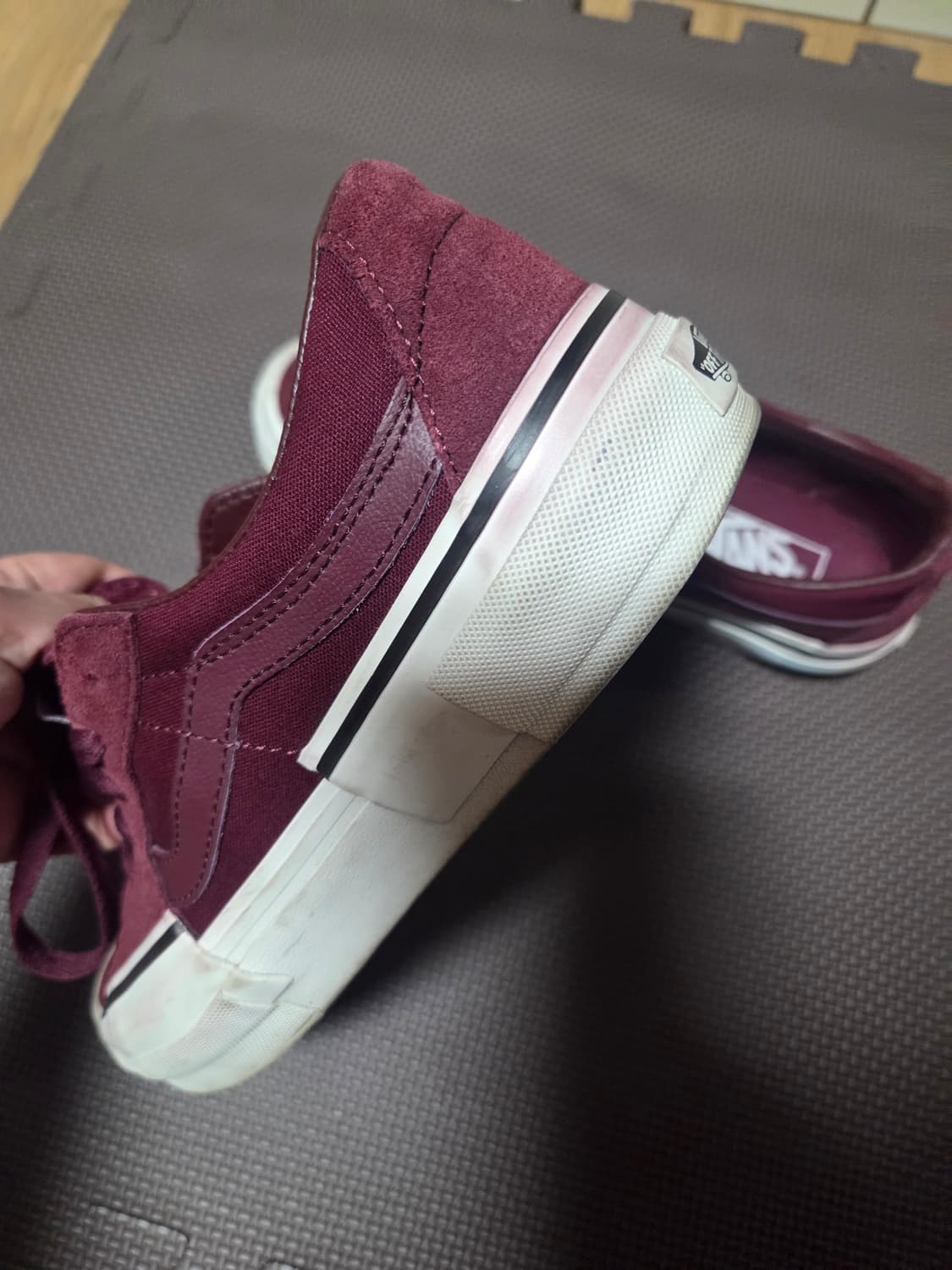 반스 스케이트 로우 어레인지 버건디 스웨이드 240 상품이미지4