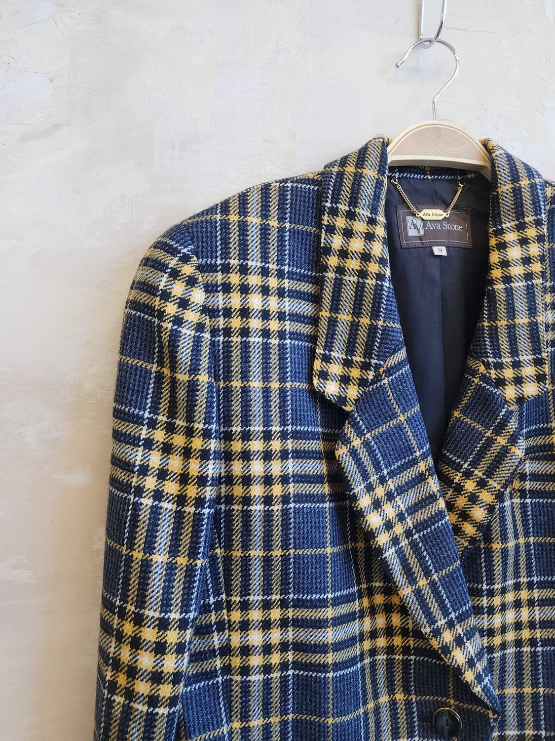 울 체크 자켓 상품이미지2