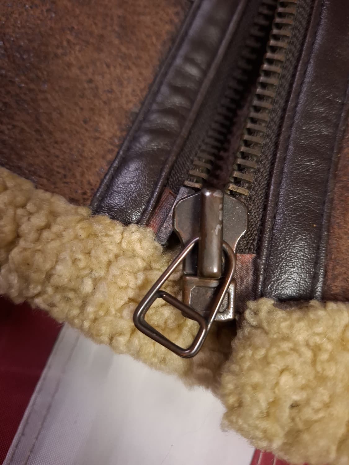 90's 국내산 미공군 B-3 TYPE 천연가죽 항공 폭격기 무스탕 상품이미지3