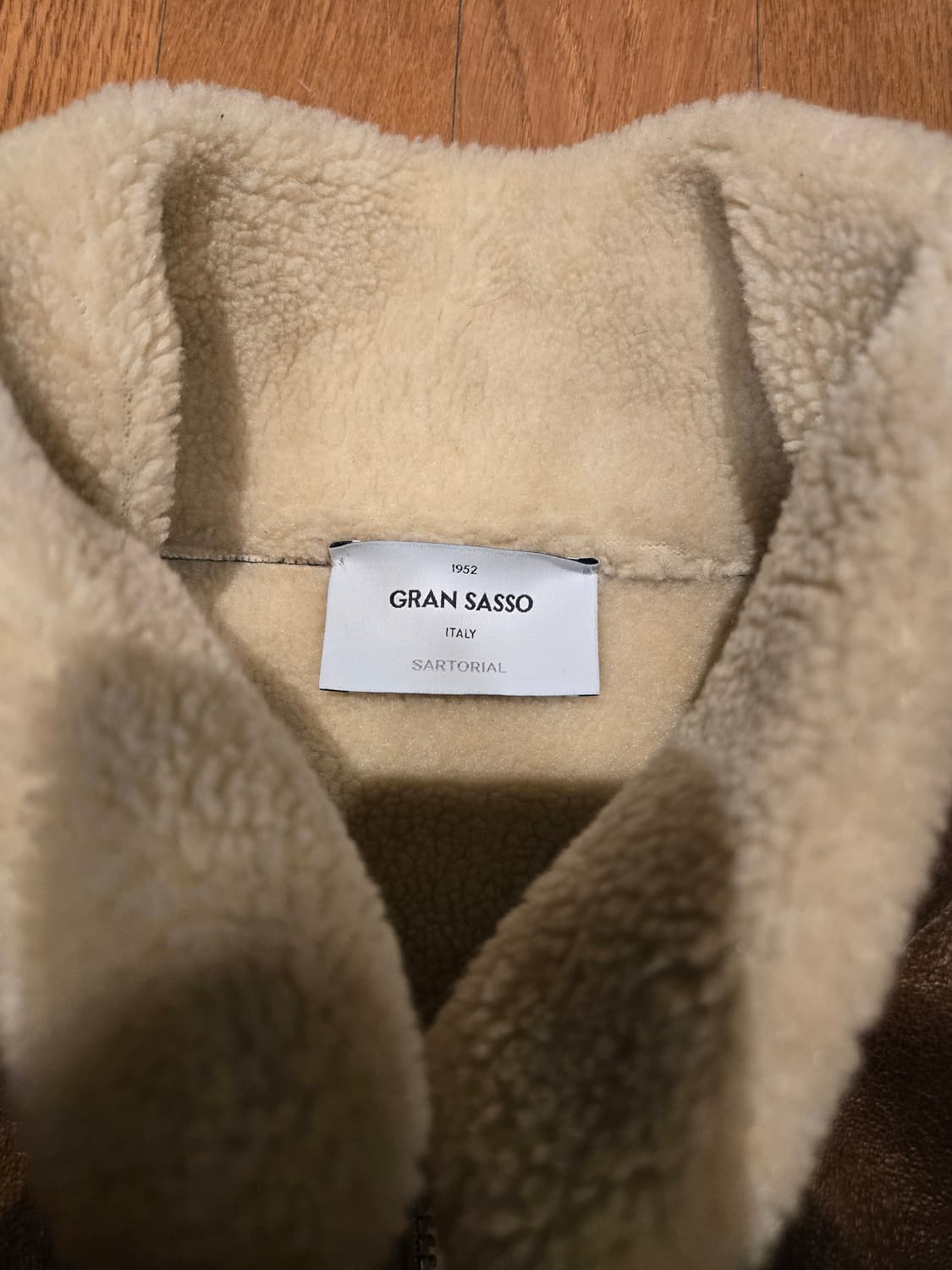 그란싸소 니트 슬리브 가죽 하이브리드 자켓 니트패딩 상품이미지7