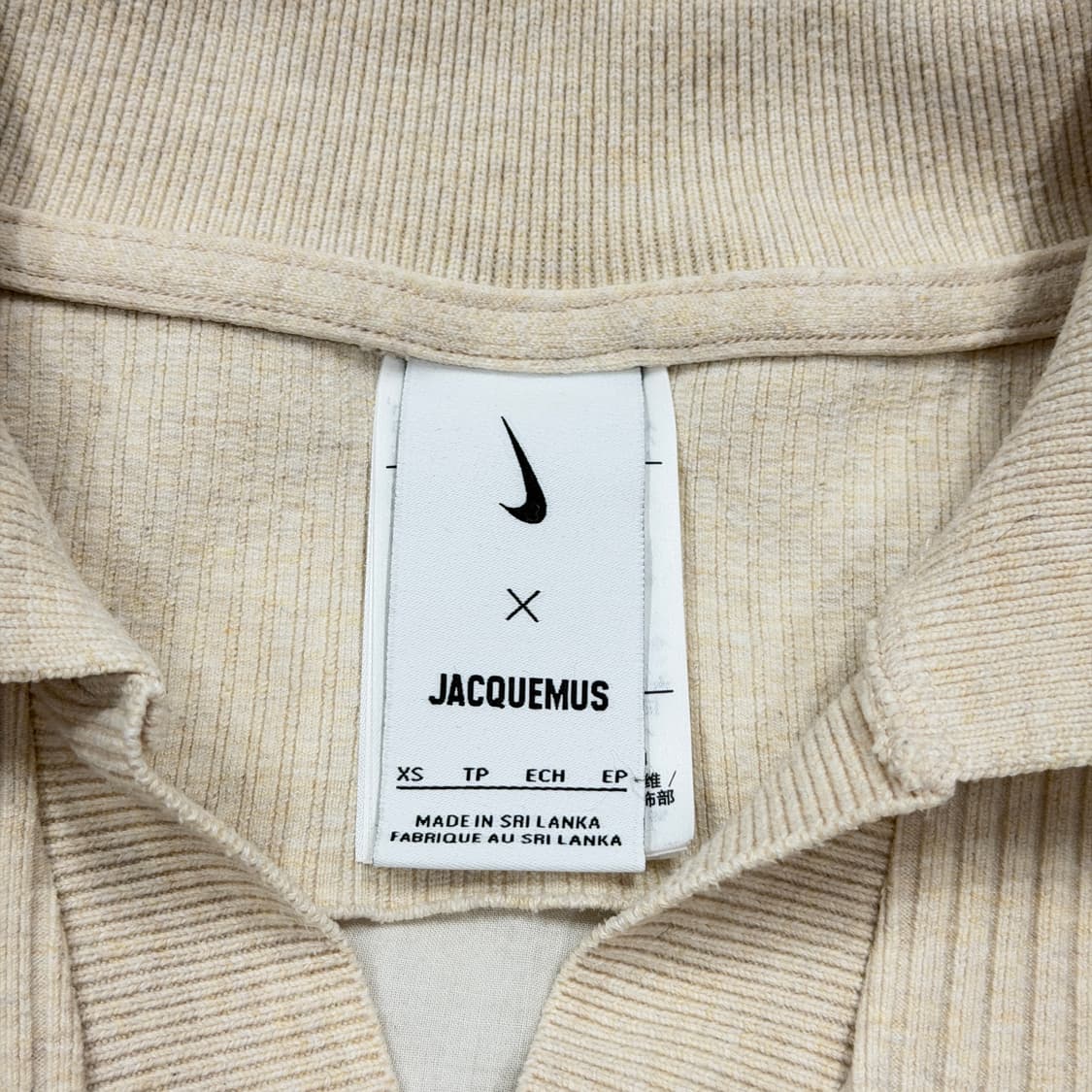 나이키 x 자크뮈스 롱슬리브 립드 폴로 펄 화이트 XS 상품이미지5