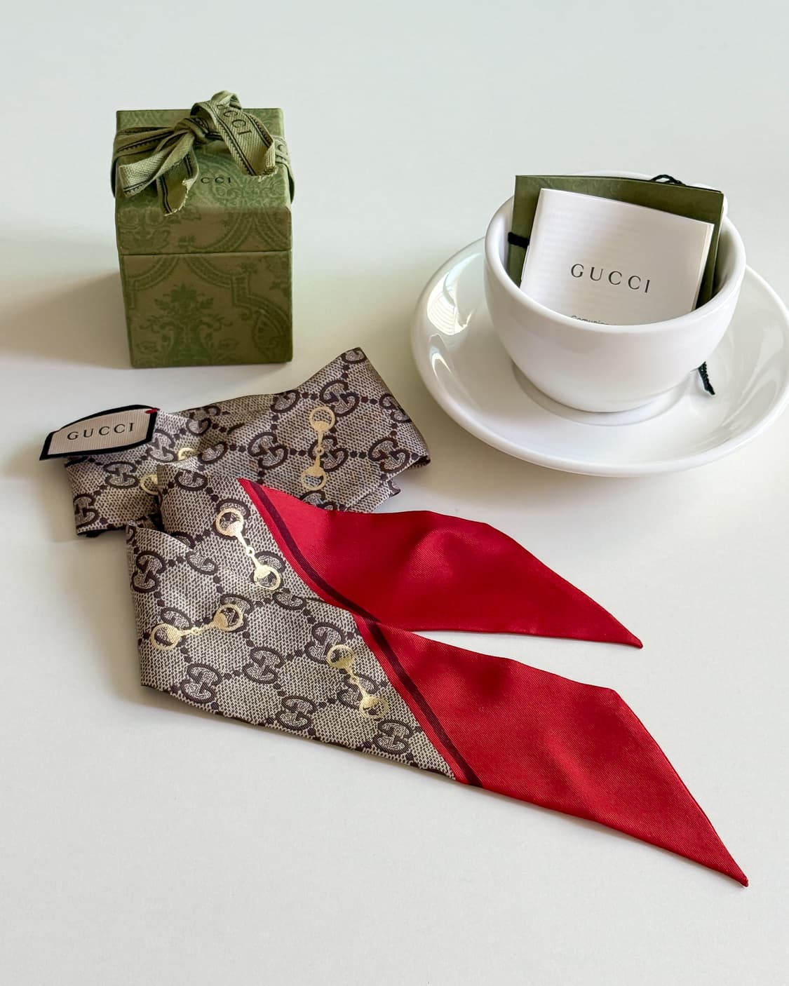 구찌 홀스빗 실크 넥보우 트윌리 상품이미지4