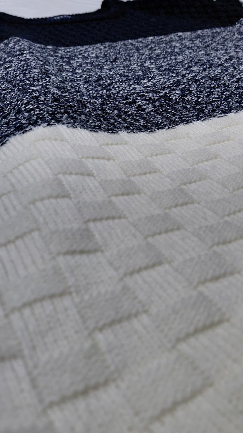 일본 브랜드 TAKA-Q(타카큐) 3단 컬러 배색 니트 스웨터 (L) 상품이미지10