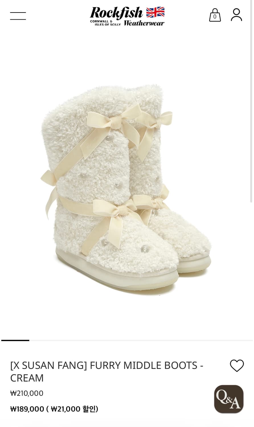 수잔팡X락피쉬 FURRY MIDDLE BOOTS - CREAM 상품이미지1