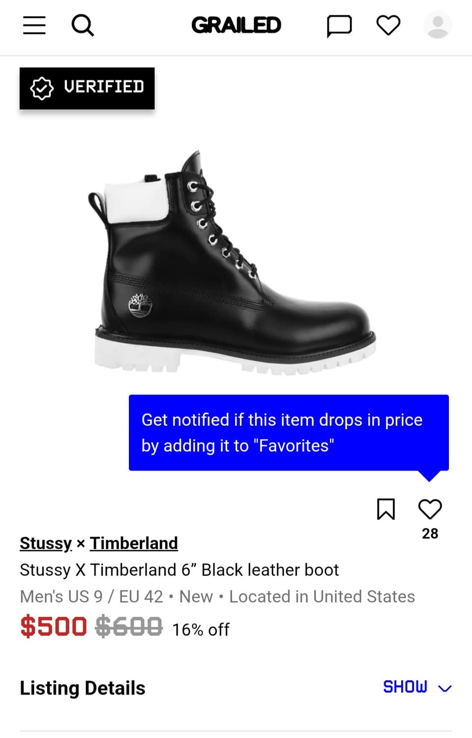 (265)팀버랜드 스투시 6인치 블랙 2014 상품이미지4