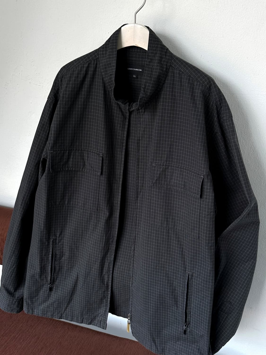 Washed cotton graph design zip jacket 상품이미지1