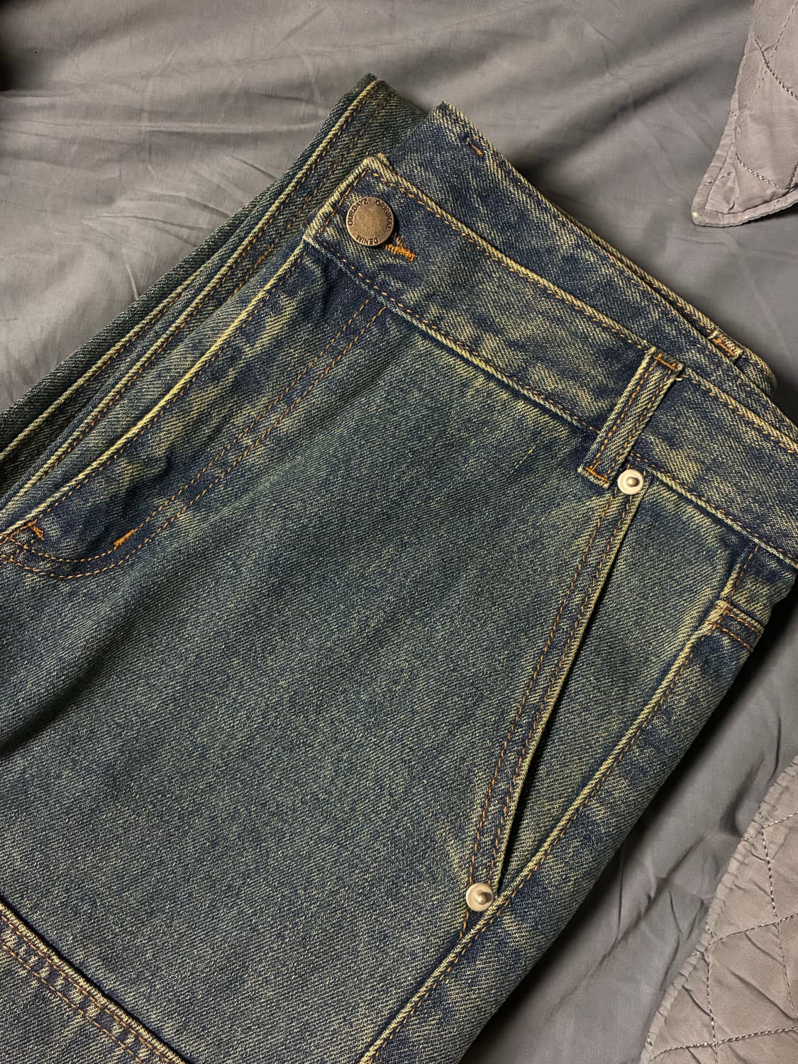 (M) 아워데이즈 패치 카펜터 세미와이드 데님 팬츠 [BLUE] 상품이미지10