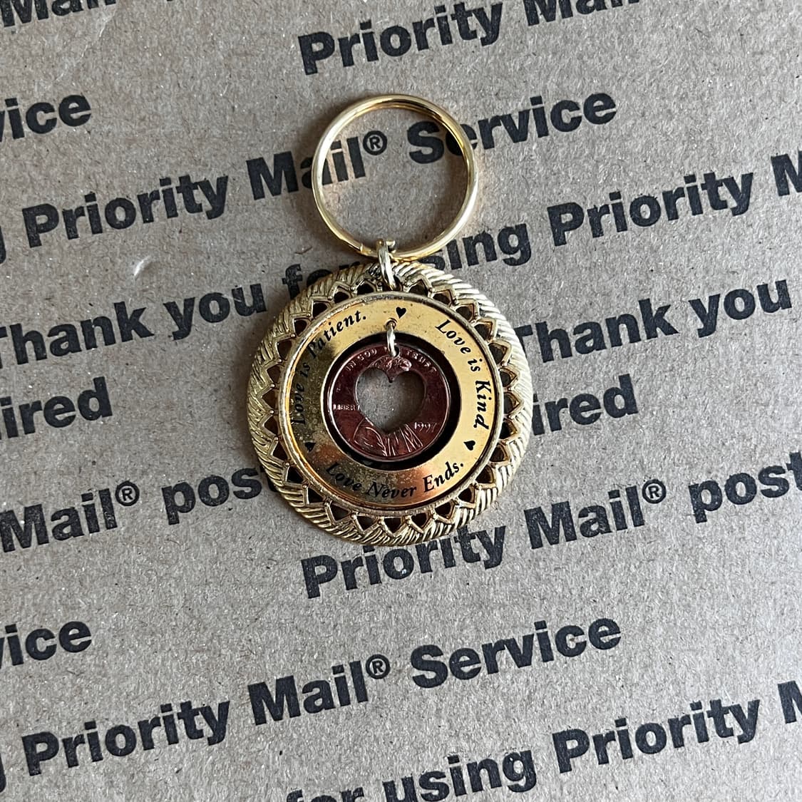 90s Vintage Heart Coin Keyring 상품이미지1