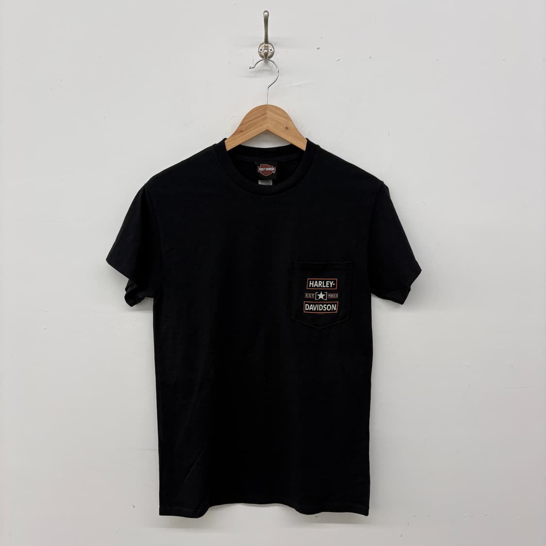 할리데이비슨 포켓 반팔 티셔츠 블랙 여성 S 상품이미지1