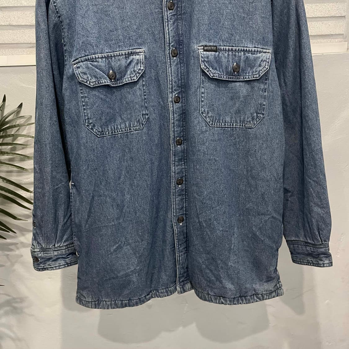 USA VINTAGE 데님 셔츠 자켓 쉐르파 안감 투포켓 디테일 진청 상품이미지4