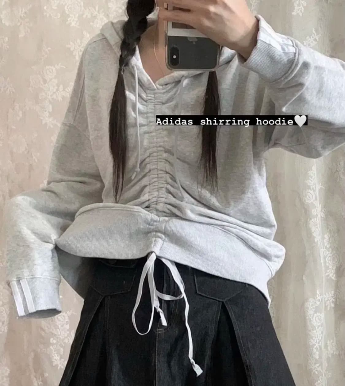 Adidas 아디다스 셔링 후드티 상품이미지1