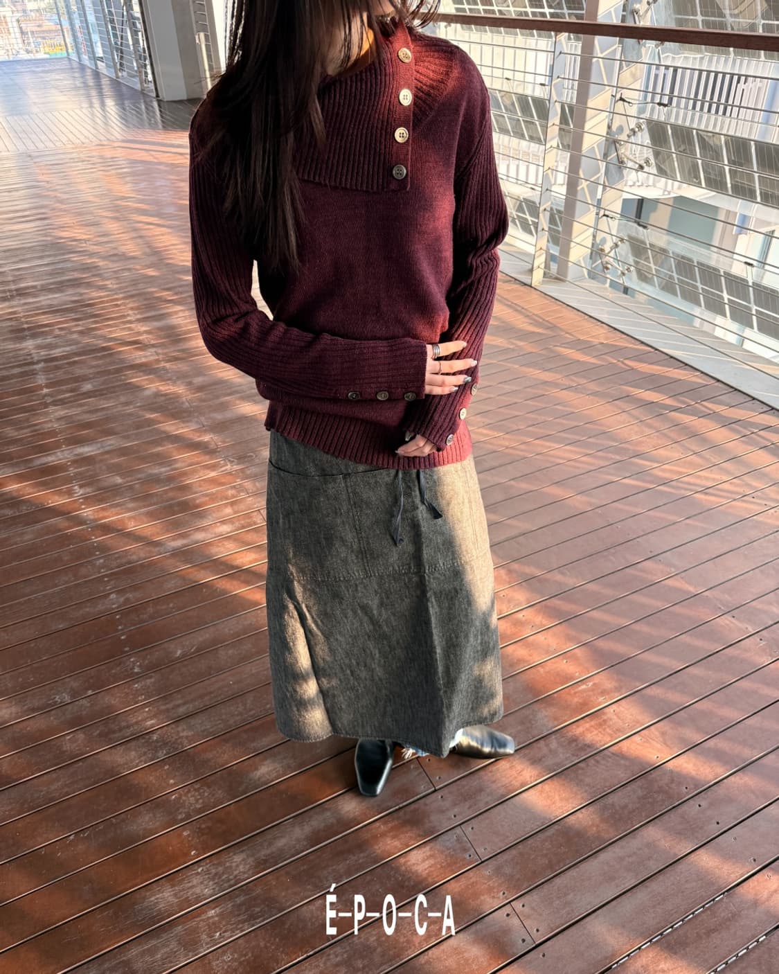 Button Turtleneck Knit 상품이미지5