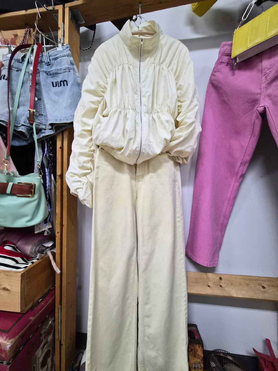 jsnewyork 셔링박시 블루종.임블리 버터팬츠 상품이미지2