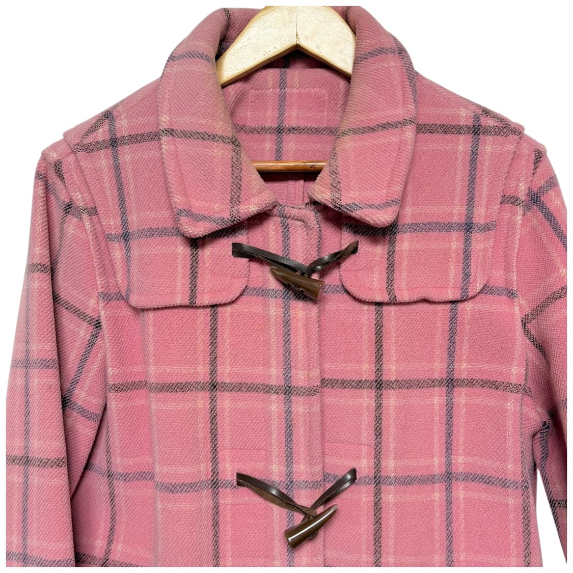3745 핑크 체크 떡볶이코트 더플코트 상품이미지2