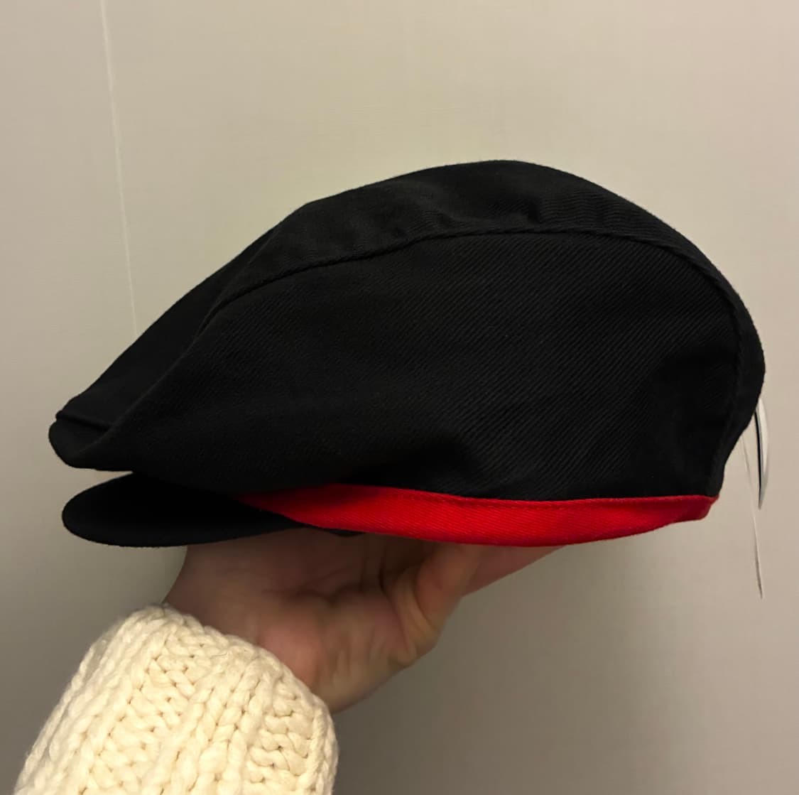 (M)90s 나이키 스포츠 코튼 빈티지 베레모 캡 모자 블랙레드 상품이미지5