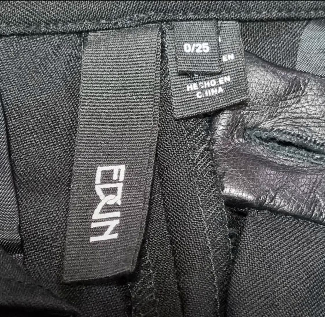 EDUN 가죽 트림 울 슬랙스 여성 팬츠 25 상품이미지7