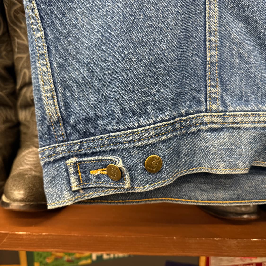 90s LEE 101J 스톰 라이더 디스트로이드 데님 베스트 N000 상품이미지6