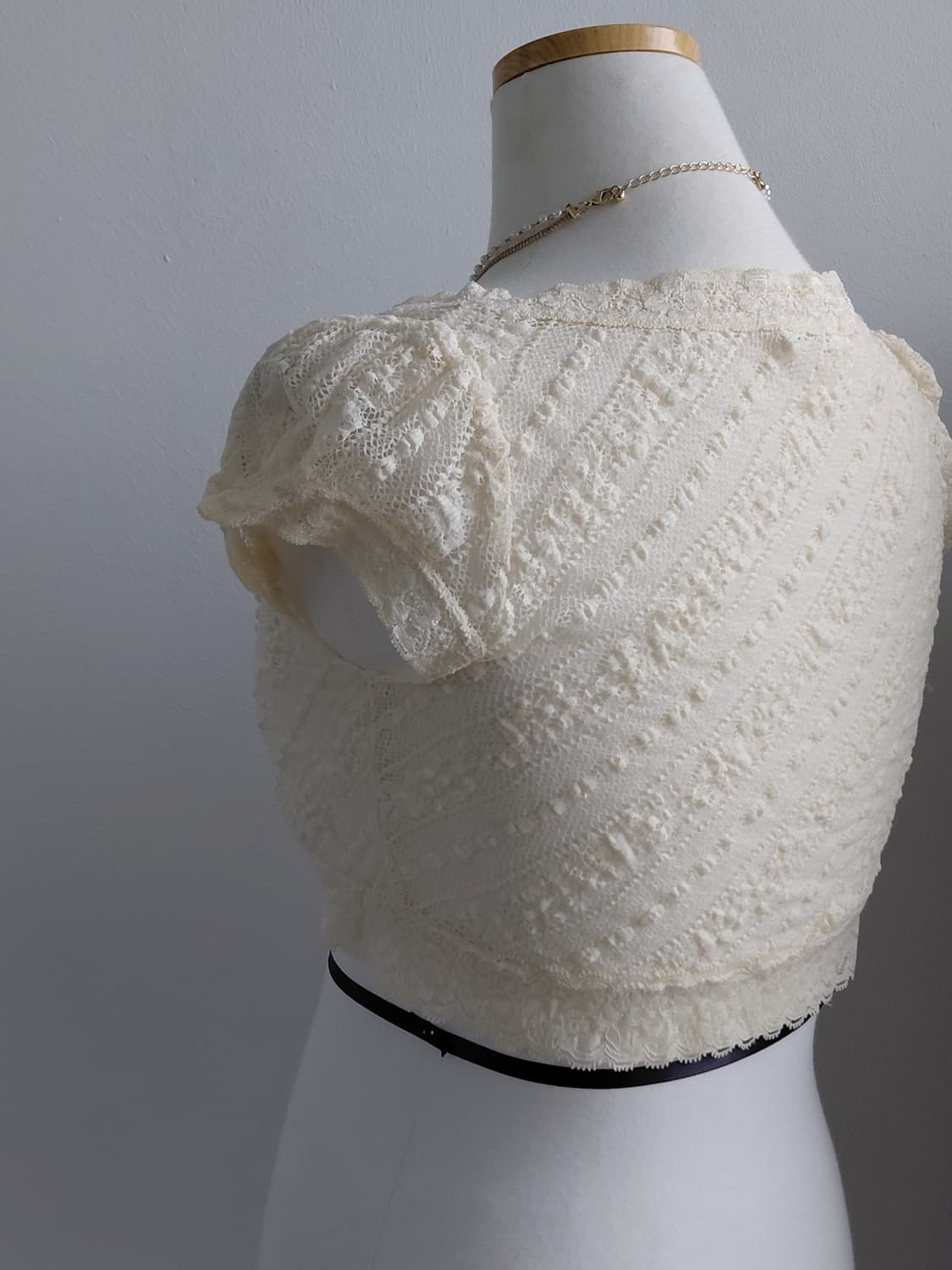 [일본빈티지] 아이보리 레이스 매듭 볼레로 가디건 상품이미지3