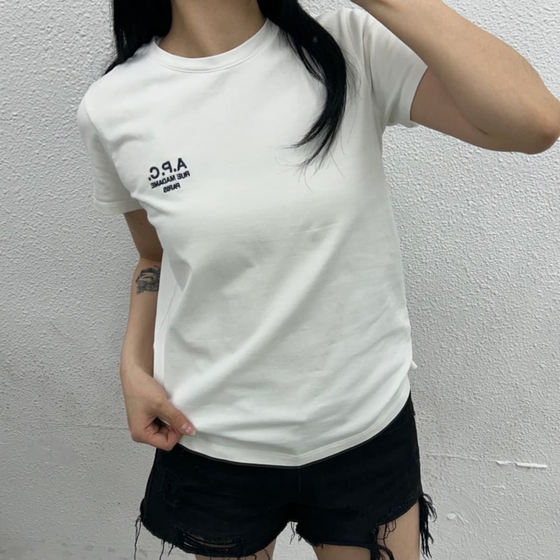 아페쎄 로고 화이트 반팔 L 상품이미지1