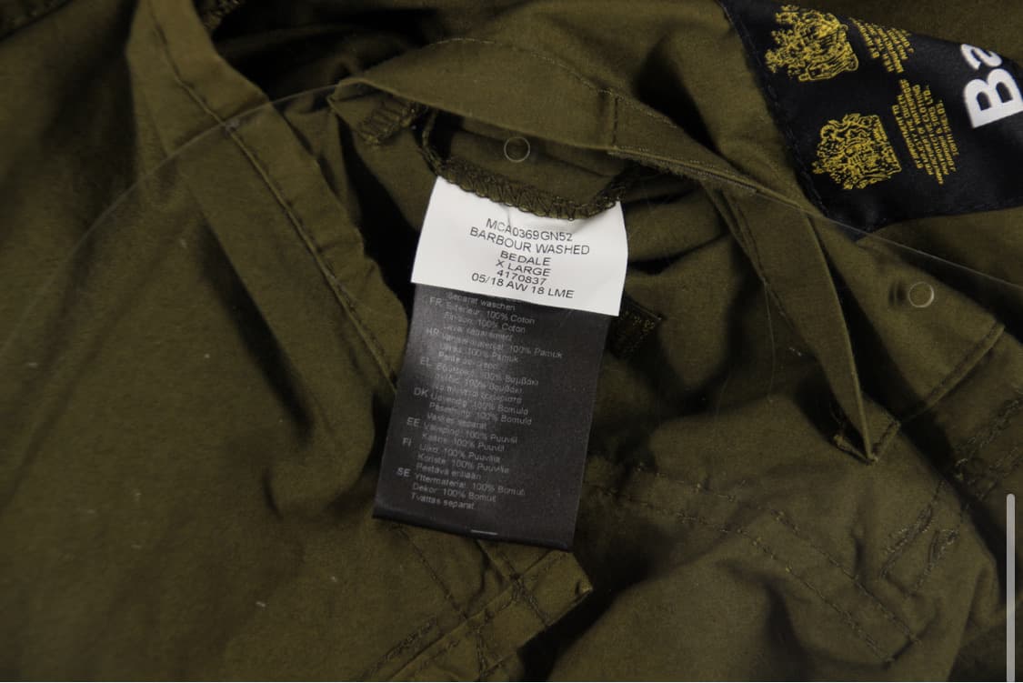 바버 워시드 비데일 자켓 올리브 새상품(일본판) XL 상품이미지3