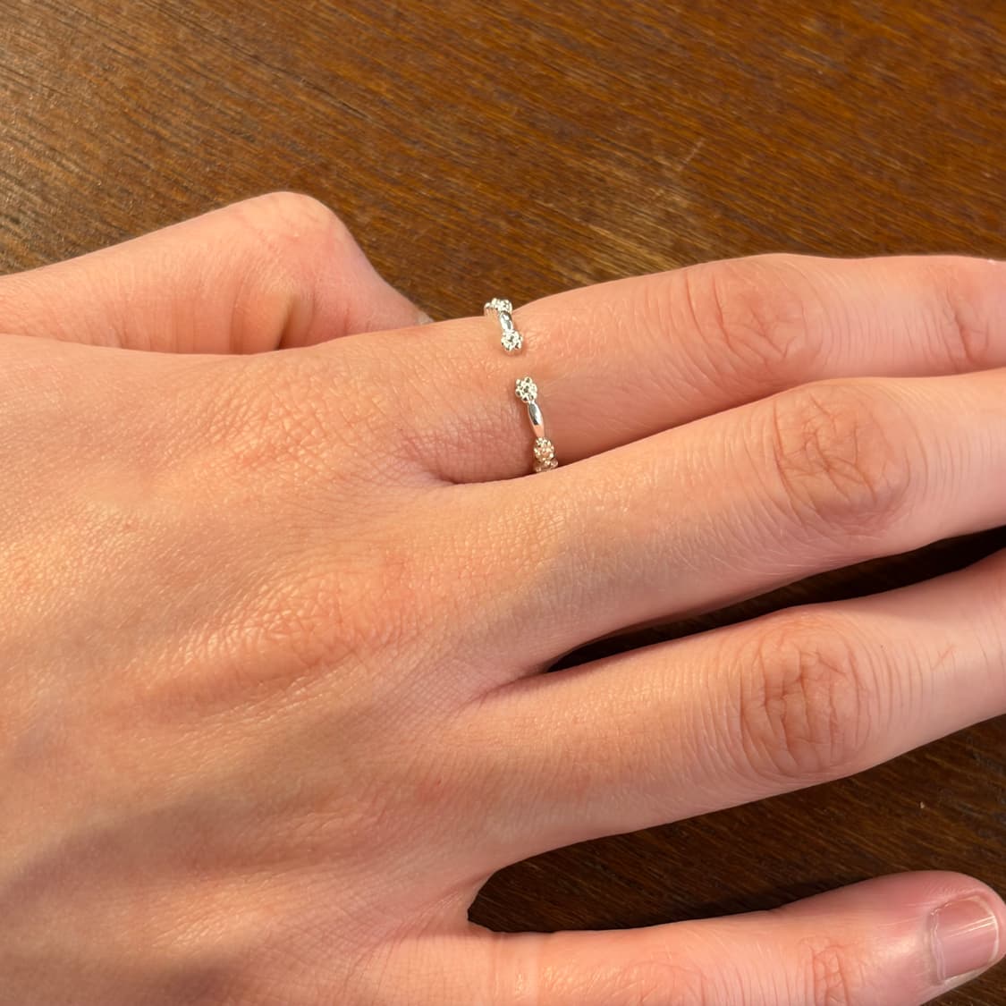 새상품 여성 오픈링 꽃 반지 은반지 실버링 상품이미지3