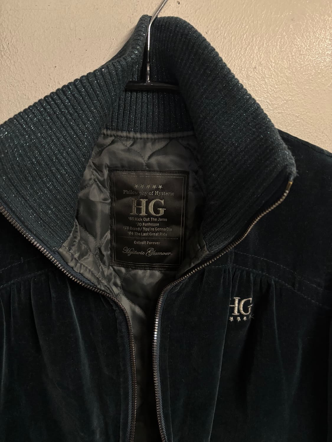 HYSTERIC GLAMOUR velvet jacket green 상품이미지7