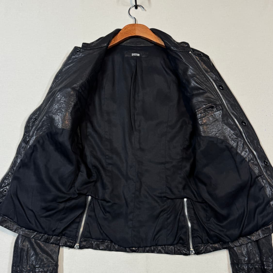 M) SYSTEM 시스템 양가죽 멀티 포켓 레더 자켓 상품이미지4