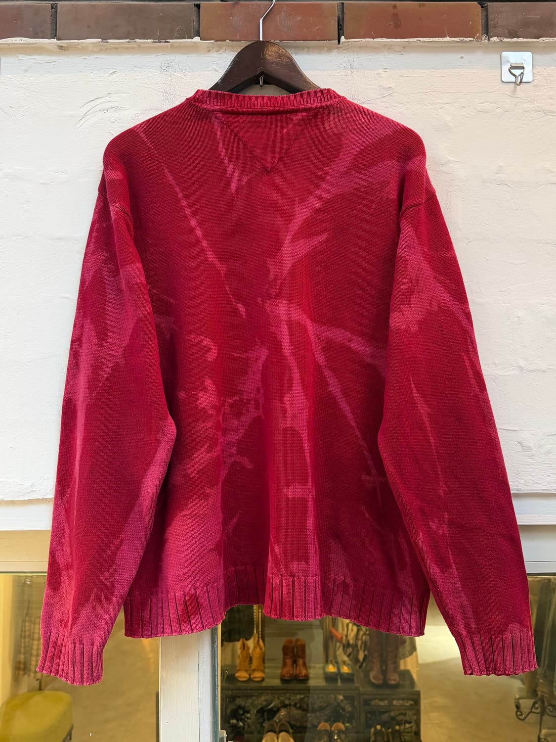 Tommy Hilfiger 레드 코튼 다잉 워시드 니트 스웨터 상품이미지6