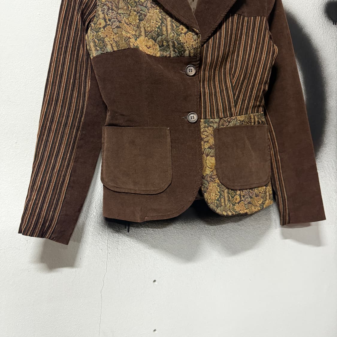 리나시멘토 코듀로이 골덴 멀티 패턴 다크 브라운 블레이저 자켓 상품이미지4