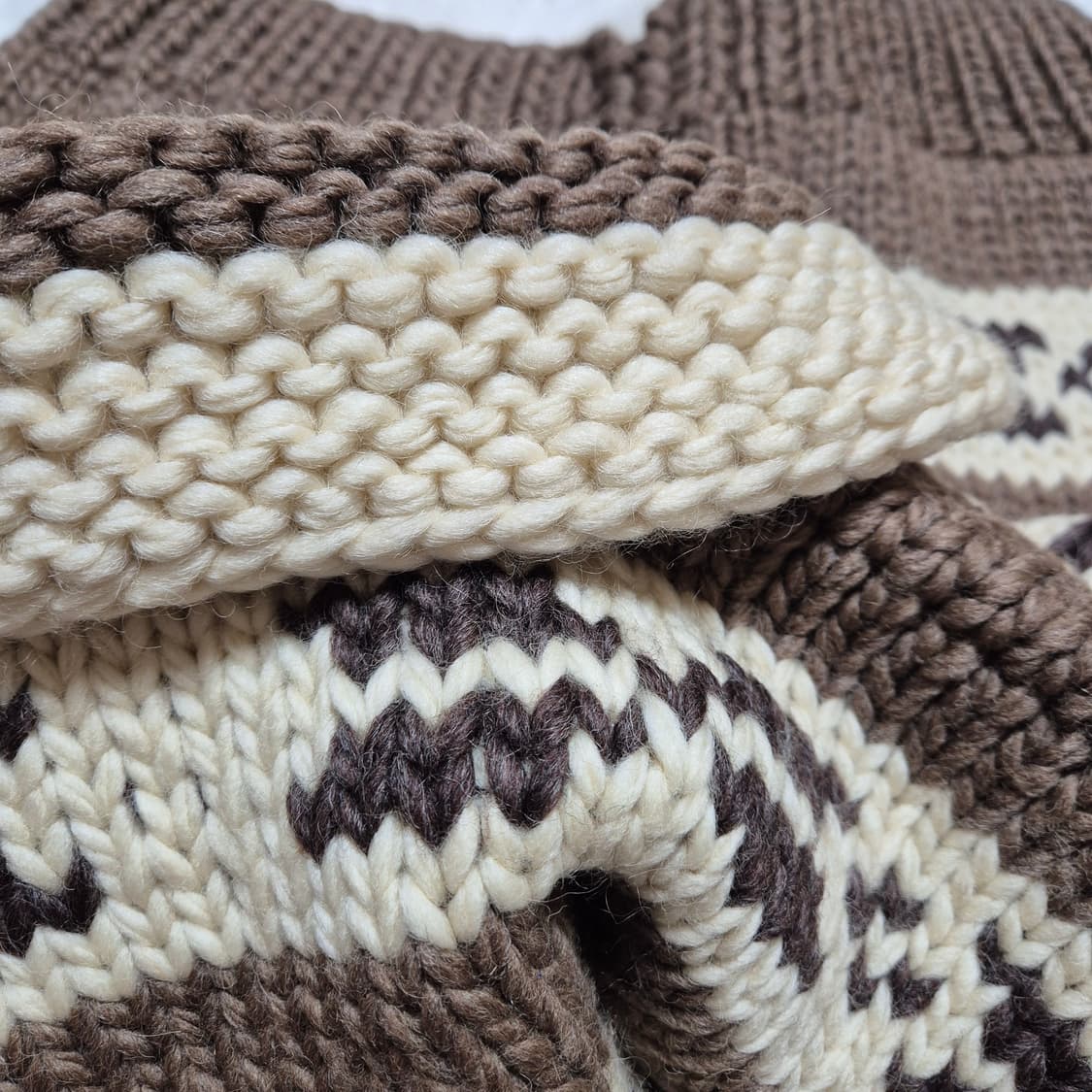 Chieftain 핸드니트 사슴 코위찬 니트자켓 L 상품이미지8