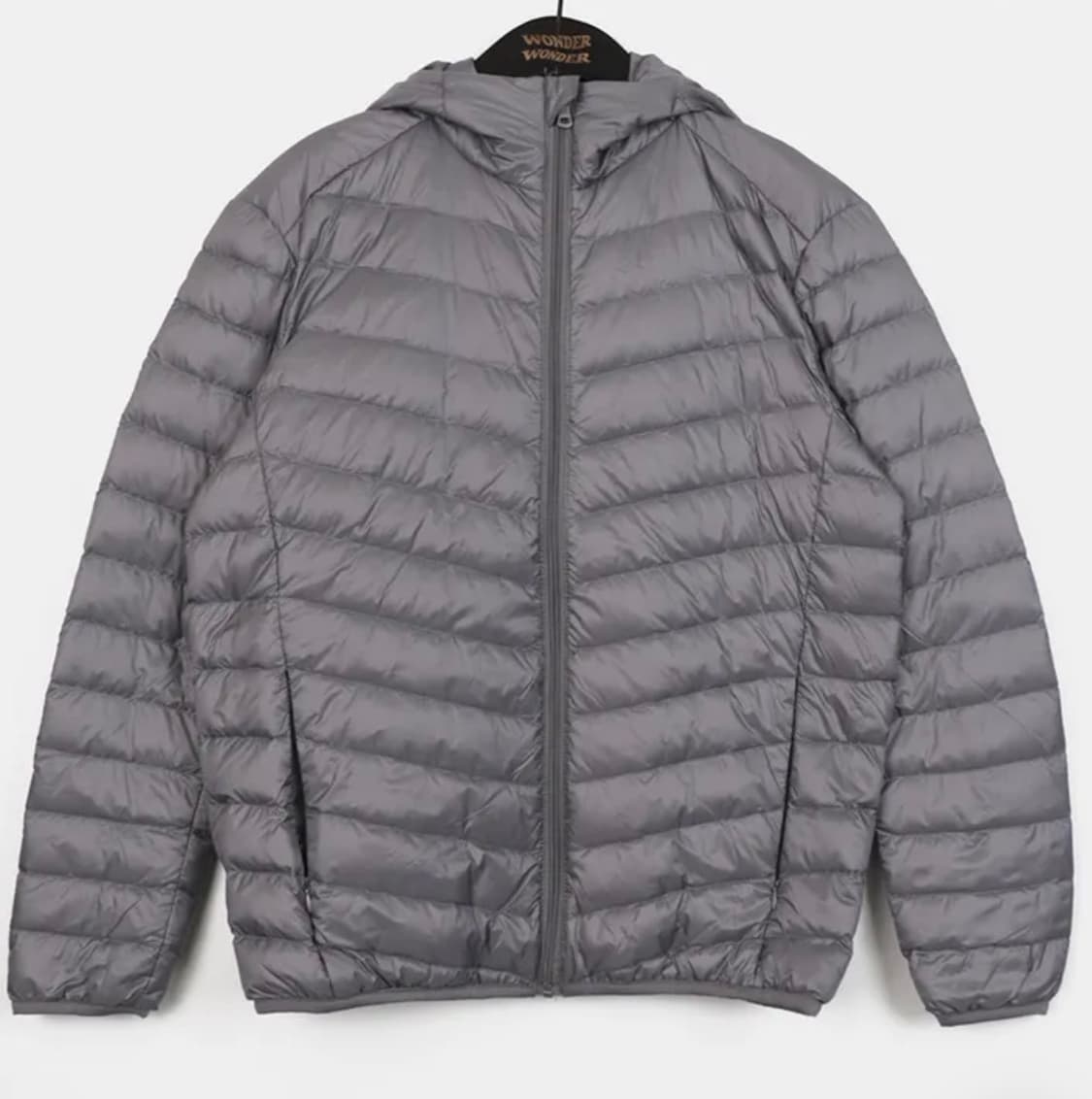 넥시 울트라 라이트 다운 후드 경량 패딩 그레이 상품이미지4