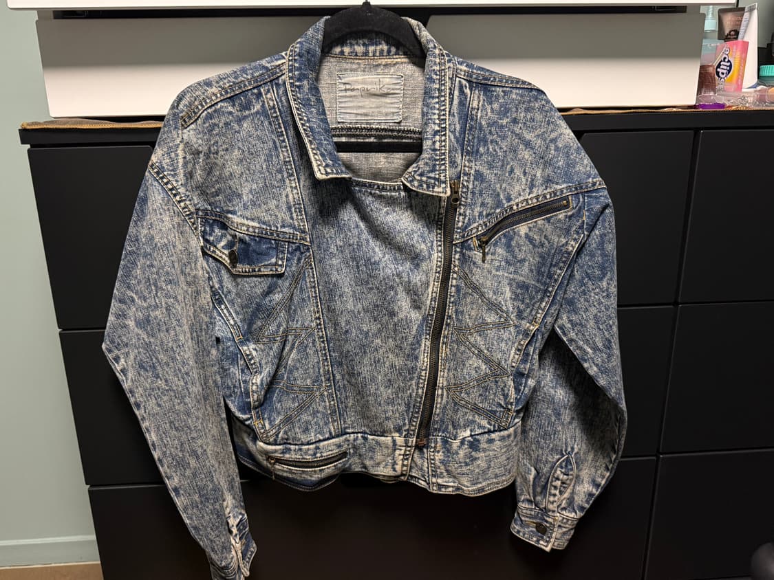 워싱 데님 라이더 자켓 상품이미지2